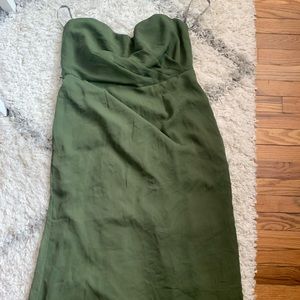 Vera Wang “white” collection bridesmaids dress in olive.